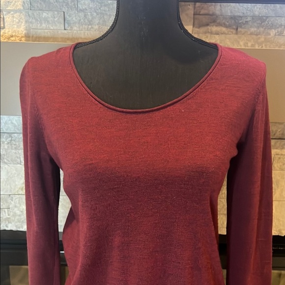 Eileen Fisher Merino Wool Burgundy Long Sleeve Dress size Small Petite - Picture 6 of 12